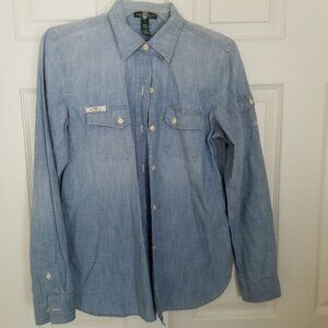 Lauren Jeans Co Woman's size S Denim shirt EUC